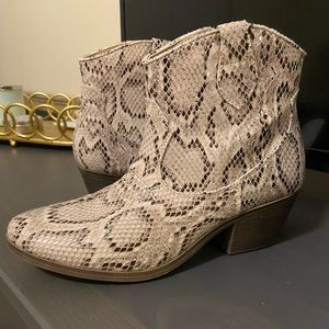 Snakeskin Booties